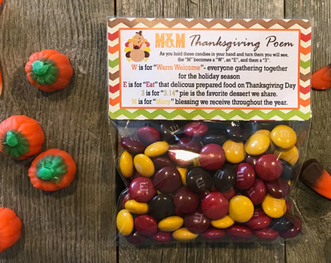 Thanksgiving Poem Favor Bags Thanksgiving Poem Personalized Etsy