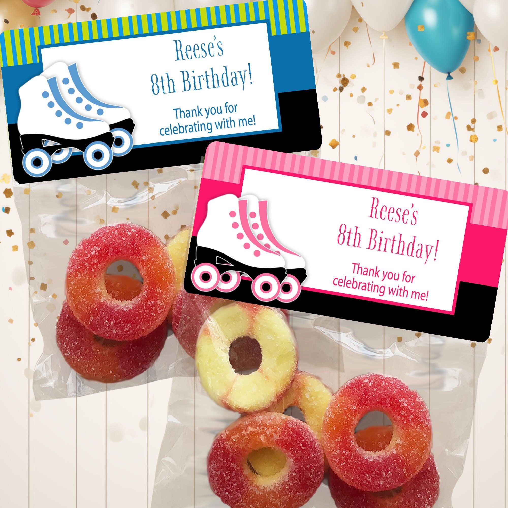 100 Pack Donut Party Favor Goodie Bags for Birthday Party and Bridal Shower - Multi