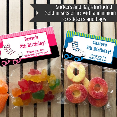 Skating Birthday Treat Bags Skating Treat Bags Roller Etsy