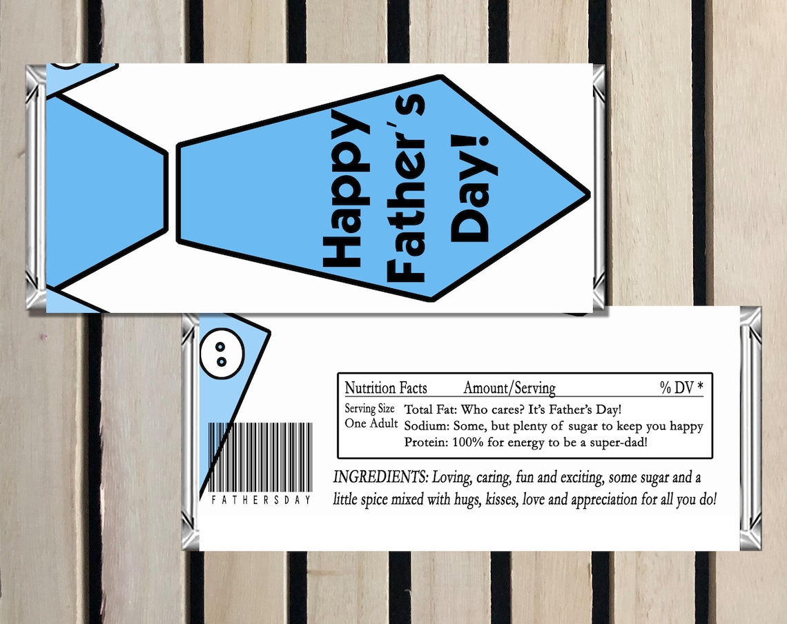 Fathers Day Candy Wrapper Tie Candy Bar Wrapper Father's | Etsy