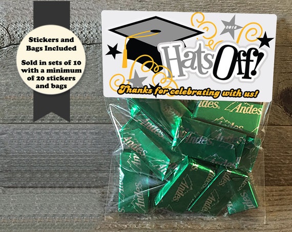Graduation Treat Bags, Hats Off To The Graduate, Graduation Party Favor, Graduation Party, Graduation Sticker and Bags,Graduation Party Bags Il_570xn
