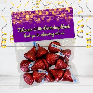 Hot Pink and Gold Favor Bags, Adult Favor Bags, Purple Favor Bags, Birthday Favor Bags, Milestone Birthday, Party Favor Bags, Gold Birthday