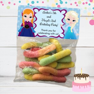 Frozen Stickers and Treat Bags, Frozen Birthday Favors, Princess Elsa Stickers, Princess Anna Stickers, Frozen Party Favor Bags, Kristoff Elsa & Anna