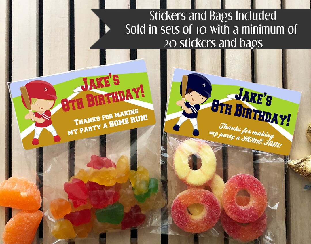 Baseball Favor Stickers, Baseball Party Favors, Baseball Party, Sports
