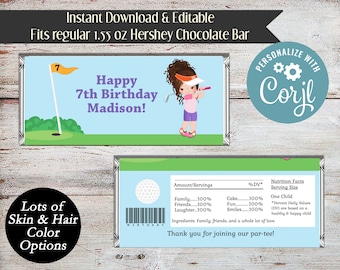 Editable Miniature Golf Candy Bar Wrapper, Golfing Candy Wrapper, Miniature Golf Party, Golfing Party Favor, Digital File, DIY, Golf