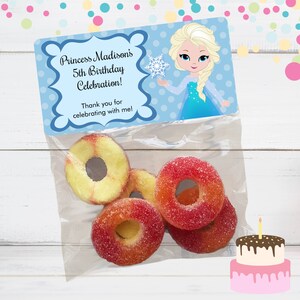 Frozen Stickers and Treat Bags, Frozen Birthday Favors, Princess Elsa Stickers, Princess Anna Stickers, Frozen Party Favor Bags, Kristoff image 3