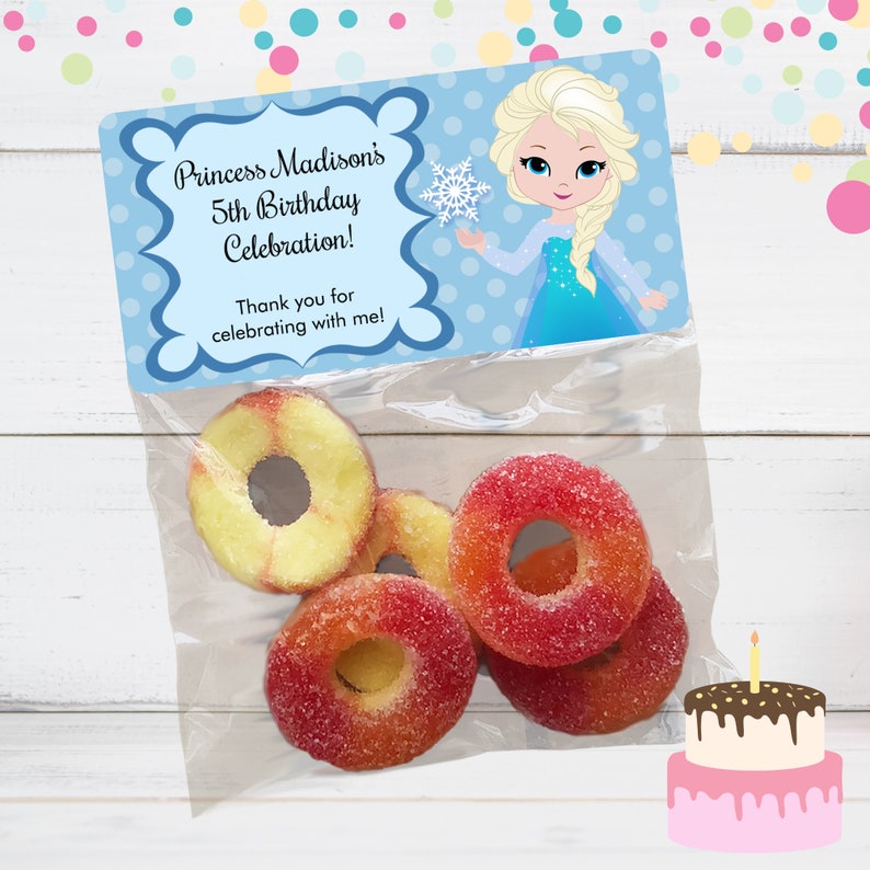 Frozen Stickers and Treat Bags, Frozen Birthday Favors, Princess Elsa Stickers, Princess Anna Stickers, Frozen Party Favor Bags, Kristoff image 3