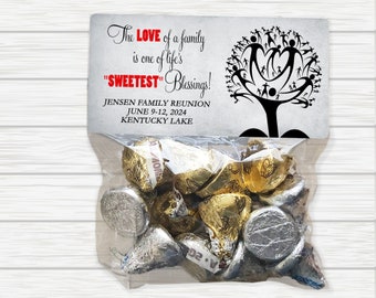 Family Reunion Stickers and Bags, Family Reunion Favors, Family Gatherings, Reunion Treat Bags, Reunion Party Favors, The Love of a Family