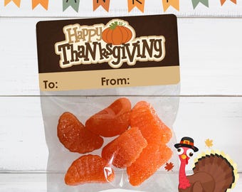 Personalized Thanksgiving Favor Bags, Stickers