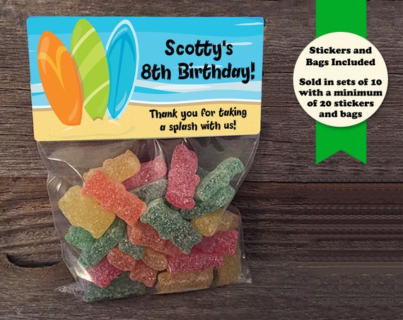 Surfing Party, Beach Party, Swimming Party, Surfing Party Favors, Beach Party Favors, Swimming Party Favors, Birthday Treat Bags Il_570xn