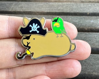 Pirate Bunny Pin, Funny Rabbit Pin