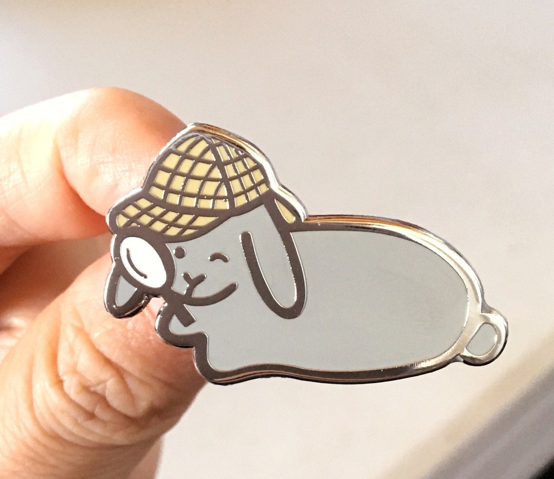 Laughing Rabbit Pin Detective Flopsy Bunny Pin, Cute Rabbit Enamel Pin, Funny Animal Pet ...