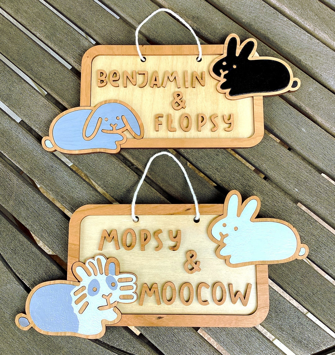 Name Sign For Rabbit Personalized Two Bunny Name Sign 10