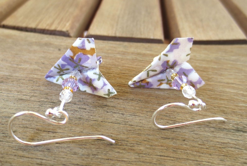 Purple Paper Airplane Earring Plane Earring Cute Earring Etsy