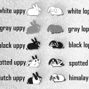 Mix & Match Bunny Stud Earrings (one Pair), Rabbit Studs, Cute Enamel ...