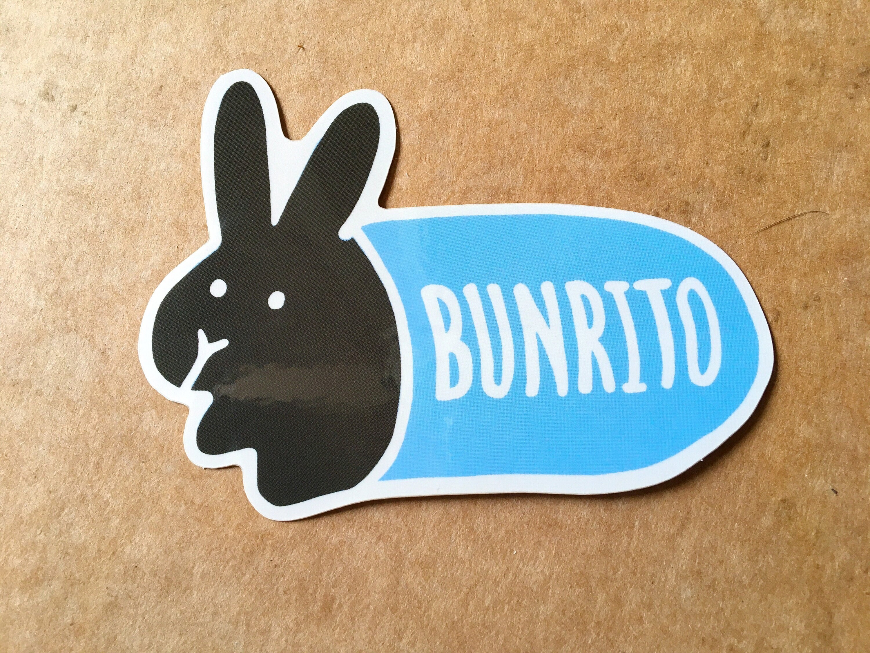 Bunrito Bunny Sticker, Bunny Burrito Rabbit Laptop Cute Kawaii Funny Sticker, Black Bunny Sticker