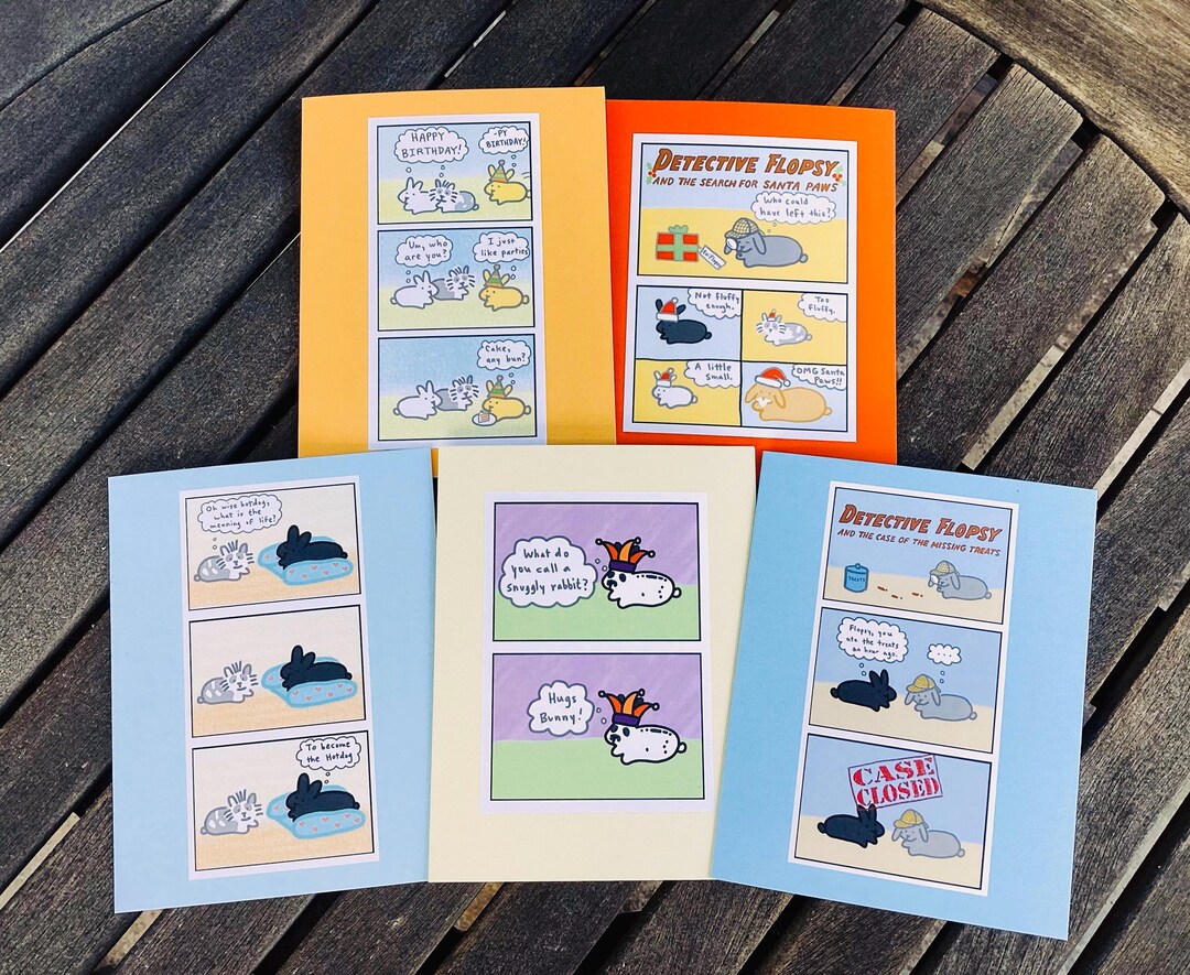 Bunny Greeting Card Bundle - Any 5 Cards - Etsy