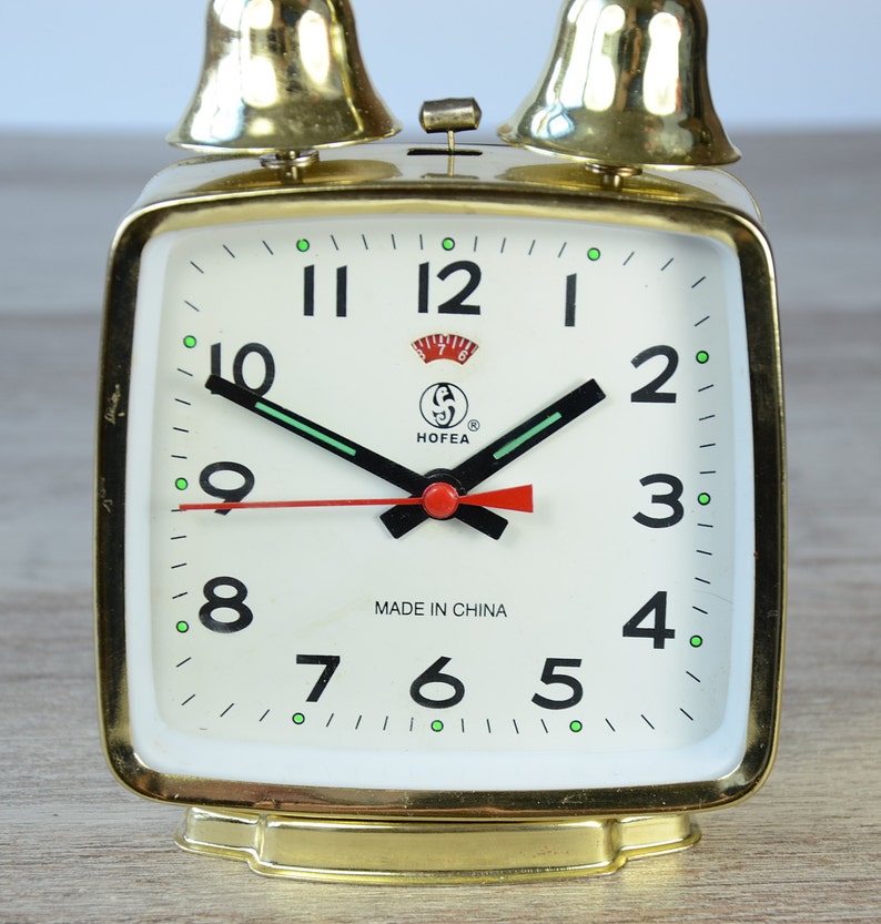 Vintage HOFEA Chinese Mechanical Alarm Clock China old clock Etsy