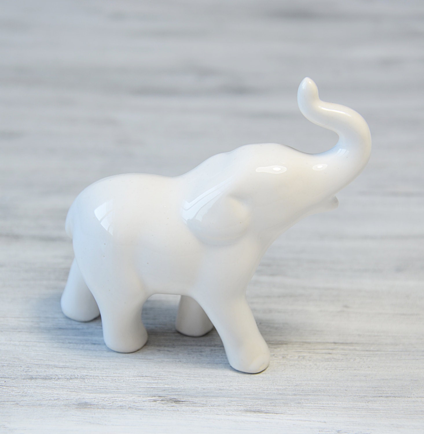 Vintage Porcelain Elephant Figurine White Elephant sculpture Etsy
