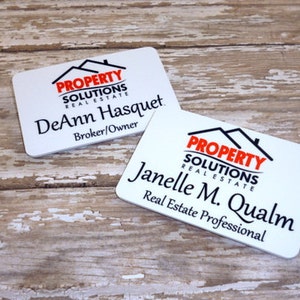 Real Estate - Business logo name badge, name tag, Office name badge - ID badge- Identification- Company Logo