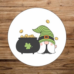 Leprechaun Gnome St. Patrick&#39;s Day Wreath Sign, Wreath Attachment, Door Decor, Pot of Gold, Door Hanger, Lucky, Irish Sign