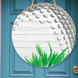 Golf ball Sign, Door Hanger, Door Decor, Wreath decor, Wreath Sign, Sports wreath sign, Tee time, Golf course,