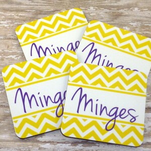 Personalized Drink Coaster Set Monogram Housewarming Hostess Newlywed Bridal Shower Gift Newlywed Wedding Favor Barware Family Name