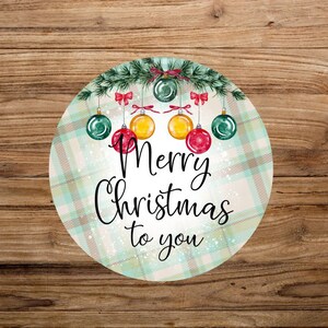 Merry Christmas to You Vintage Door Sign - Wreath Sign - Holiday Home - Xmas - Santa - Plaid - Ornaments - Holly - Xmas - Jesus