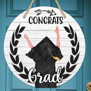 Congrats Grad Sign, Door Hanger, Door Decor, Graduation Decor, Graduation Sign, Front Door Sign, Highschool Senior, Senior Year Sign