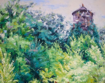 Oil Landscape Painting Original Art Green Nature Oil Painting Wall Art for Living Room Framed Unframed Painting New England Landscape Decor