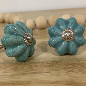 Seconds Retro Green  Crackle Melon Ceramic Knob