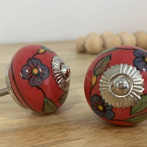 Retro Flower Ceramic Knob