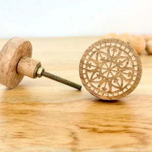 BoHo No 2 White and Wood Designed Knob