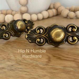 Antique Black Metal Knob and Backing Plate