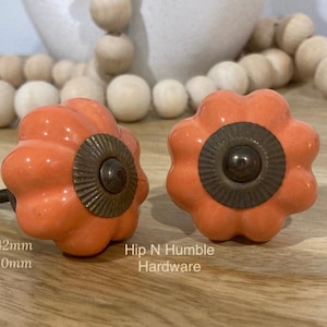 Orange Retro Melon Antique Ceramic Knob
