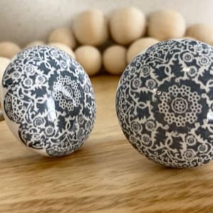 Grey Lace Flat Ceramic Knob