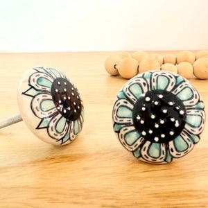 Light Sea Green Ceramic Flat Knob