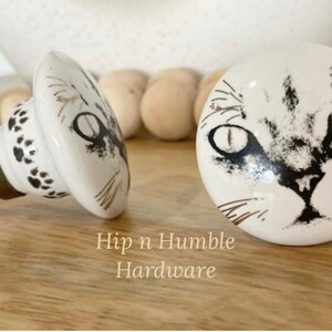 Citty Cat Flat Ceramic Knob