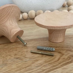 Every Day Prices 80mm Hangers Natural Beech Wood Concave Knobs plus Hardware