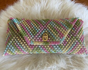 multi color clutch purse