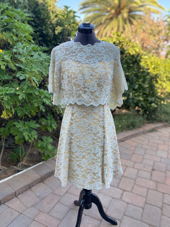 1960's The Mini -Rare Wedding Lace Dress by Iconic