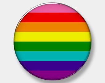 Gilbert Baker Pride Flag Button - Pinback Button - 1" - 2.25" or 3" - Custom Button - You pick quantity needed - Button - Pinback