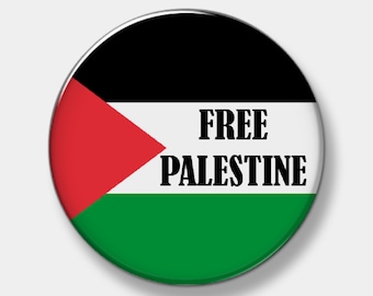 Free Palestine Button - Palestinian Flag Pin -  Pinback Button - 3" - 2.25" - 1" - Badge - Palestinian Flag - Free Palestine