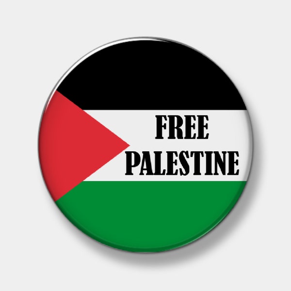 Free Palestine Button - Palestinian Flag Pin -  Pinback Button - 3" - 2.25" - 1" - Badge - Palestinian Flag - Free Palestine