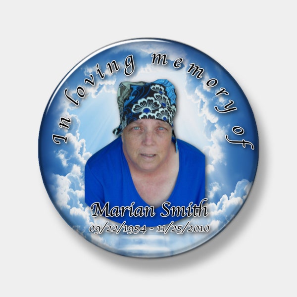 In loving memory custom memorial button - Pinback Button - 3" 2.25" or 1" Custom Button - Button - Pinback - Pin