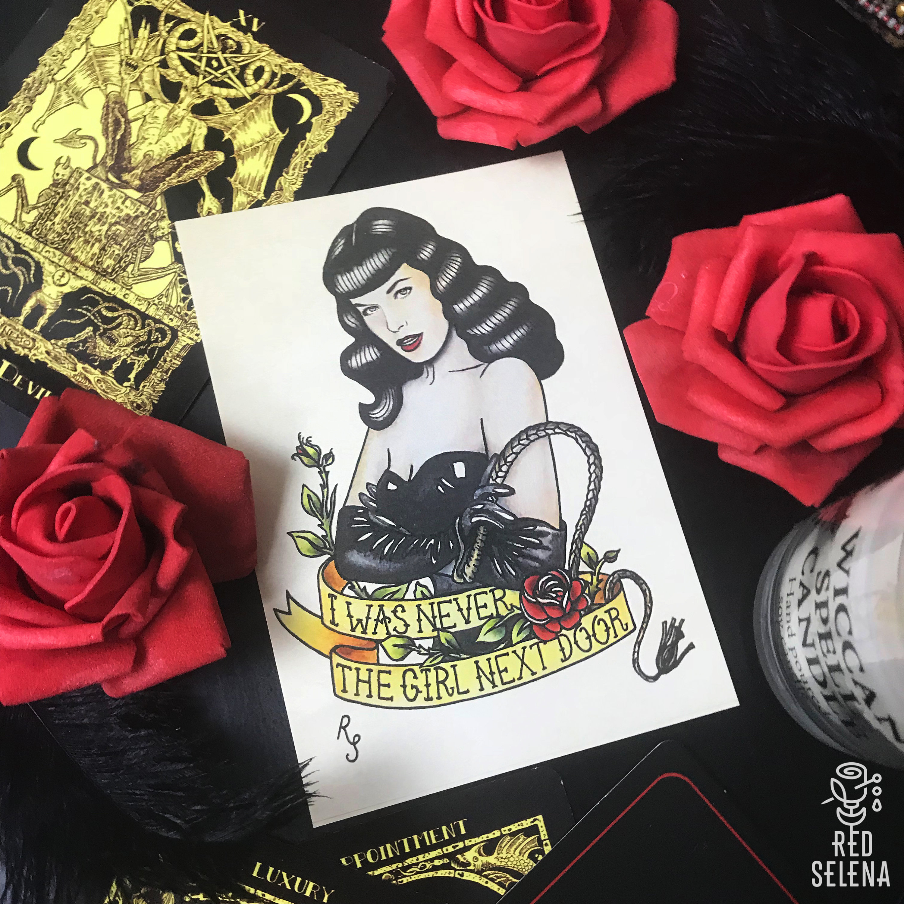Bettie Page Pinup Postcard Portrait Poster Tattoo Flash Etsy
