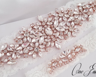Vintage Wedding Lace Garter Bridal Garter Set Crystal Garter Set Wedding Garter Set Pearl Garter-Style 200