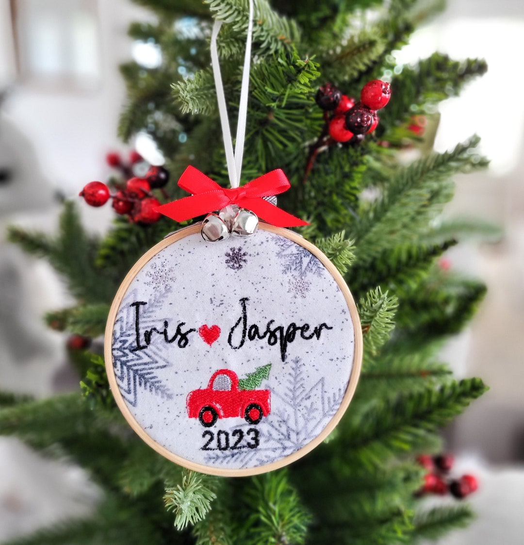 Couples Christmas Ornament, Personalized Couple Names Christmas