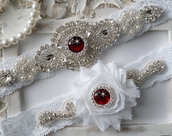 Red Garter, Red Wedding Garter, Bridal Garter, Red Garter Belt, Lace Wedding  Garter, Rhinestone Garter, Beaded Garter, Garter for Wedding - Etsy