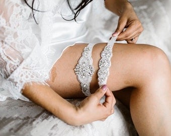 Bridal Wedding Stretch Lace Garter Set, Non Slip Bride garter, Personalized/Monogrammed Embroidered, Something Blue, Garter for Bride